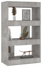 betonszürke szerelt fa könyvszekrény/térelválasztó 60x30x103 cm