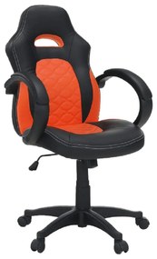 Irodai szék, textilbőr fekete/narancssárga, NELSON