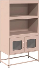 vidaXL Highboard rózsaszín 68x39x123 cm Acél