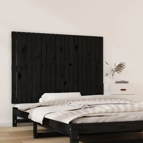 fekete tömör fenyőfa fali fejtámla 127,5 x 3 x 90 cm