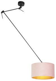 Függőlámpa fekete bársony árnyékolóval, régi rózsaszín arannyal 35 cm - Blitz