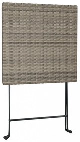 3 részes szürke összecsukható polyrattan bisztrószett