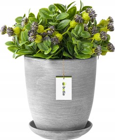 Kerámia kaspó ø29cm világos beton talppal