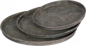 3 db Dekorációs Tálca antik fekete