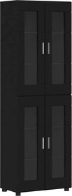 vidaXL Magasfiú polcokkal FLORIN Fekete 60 x 35 x 182 cm Faanyag