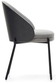 Fekete-szürke kárpitozott étkezőfotel Eamy – Kave Home