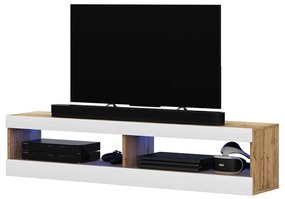 Tv szekrény/asztal Violett 100 (világítással) (lancester tölgy + fehér). 1098639