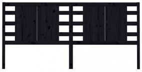fekete tömör fenyőfa fejtámla 206x4x100 cm