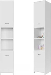 SILKE magas fürdőszobai szekrény, 180×30×30cm, fehér Casaria