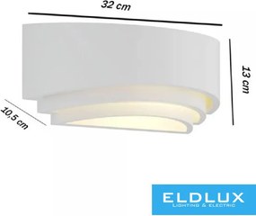 UNIVERSO Gipsz fali lámpa 1xR7S Max.50w 5mm IP20 Fehér 320x130x10