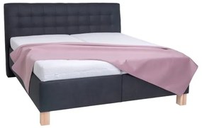 VIOLET kárpitozott ágy ágyneműtartóval, matrac nélkül, 160x200 cm, antracit