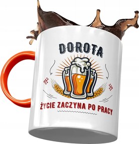 Narancssárga bögre Dorottya Feleség Barátnő Ajándék Nyomtatott Fotóval