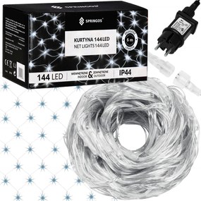 HĂĄlĂł 144LED KarĂĄcsonyfa LĂĄmpa FĂ©nyfĂŒggöny Nagy 5x2m Girland FehĂ©r