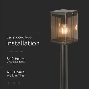 LED Kültéri napelemes lámpa érzékelővel LED/2,5W/3,7V 3000K IP54 fekete