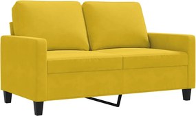 vidaXL kétszemélyes sárga bársony kanapé 120 cm