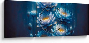 Kép - Tavirózsák a víz alatt (órával) (90x30 cm)