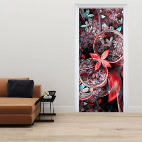 Fotótapéta ajtóra - Egzotikus virágok absztrakciója (95x205cm)