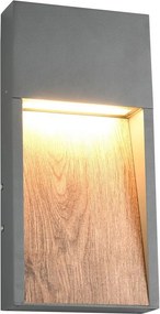 TRIO 246960135 SALMON Modern Kültéri Fali Lámpa Sötét Fa, Világos Fa LED IP44