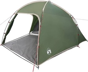 vidaXL Sátor Kabin Zöld 370 x 230 x 185 cm Poliészter és üvegszál