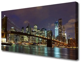Vászonkép nyomtatás Építészet Bridge City 100x50 cm