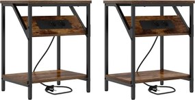 vidaXL Éjjeliszekrény 2 pcs Füstölt tölgy 38 x 30 x 48 cm Faanyag
