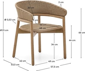 Natúr színű tömörfa kerti szék Arinella – Kave Home