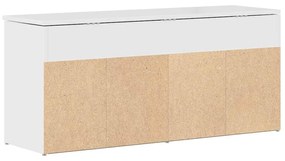 magasfényű fehér szerelt fa cipőpolc 102x30,5x45 cm
