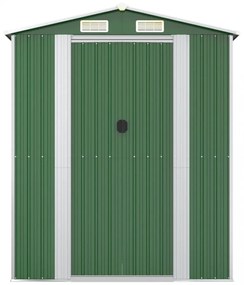 zöld horganyzott acél kerti fészer 192x357x223 cm