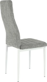 Étkezőszék, világos szürke szövet/fehér fém, COLETA NOVA