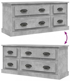 betonszürke szerelt fa TV-szekrény 100 x 35,5 x 45 cm