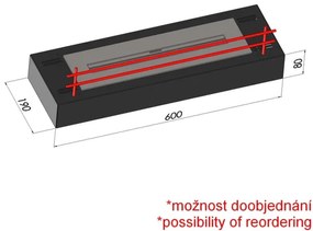 InFire - BIO kandalló 8x60 cm 3kW fekete