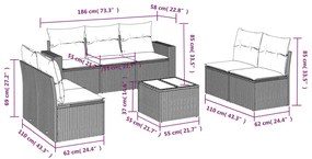 8 részes barna polyrattan kerti ülőgarnitúra párnákkal