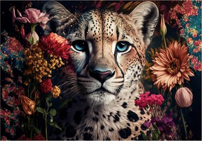 Gepárd virágos fotótapéta vad természet színpaletta 254x184 +ragasztó