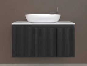 Piramida EURIDIKA fali fürdőszobabútor - mosdópult mosdó nélkül -3 ajtós - PINO FEKETE - 100 x 48 x 53 cm