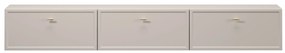 Lorini fali TV-szekrény 200 cm fiókokkal - kasmír / arany T-bar fogantyúk