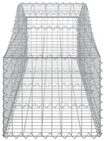 3 db íves horganyzott vas gabion kosár 200x50x40/60 cm