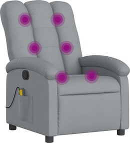 vidaXL világosszürke szövet dönthető masszázsfotel