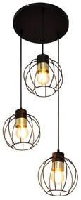 Csillár zsinóron STARLIGHT 3xE27/15W/230V fekete/arany