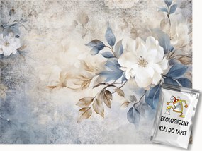 Fotótapéta Flizelina Növények Fehér Virágok Levelek Retro Vintage 200x140 ragasztó