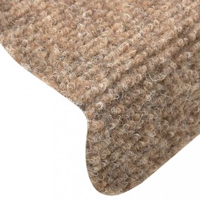 10 db krémszínű tűlyukasztott öntapadó lépcsőszőnyeg 65x21x4 cm