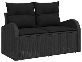 12 darabos Kert Kanapé Szett Párnákkal Fekete Poli Rattan Akác, 2 Fős Kert Kanapé Tárolóval és Párnákkal Fekete Poli Rattan, 3 Darabos Kert Étkező Szett Párnákkal Fekete Poli Rattan Akác