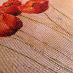 Kép - piros tulipán (órával) (90x30 cm)