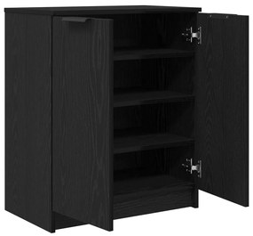 Cipőszekrény Fekete Tölgy 59x35x70 cm Mérnöki Fa