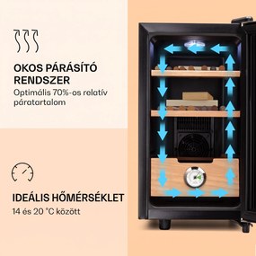 Klarstein El Presidente 23, humidor, 23 liter, 45 W, érintős vezérlés, bükkfa, LED