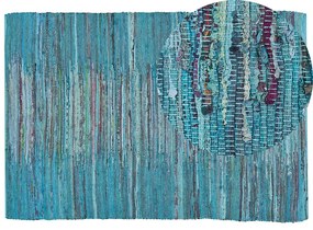Kék pamutszőnyeg 160 x 230 cm MERSIN Beliani