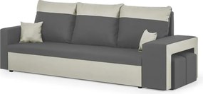 NEVADA Háromszemélyes kinyitható kanapé Szürke/krém
