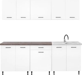 Primo 220 konyhabútor fehér, rauna szil munkalappal