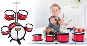 Játék dobszett székkel, bordó