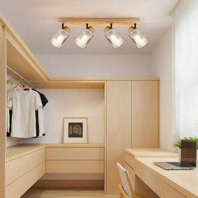 Brilagi - HYGGE spotlámpa 4xE14/15W/230V kaucsukfa/füstszínű