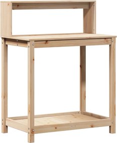 vidaXL tömör fenyőfa ültetőasztal polccal 82,5 x 50 x 109,5 cm